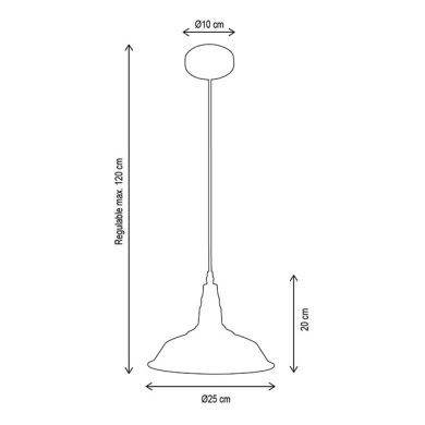 Suspensão KIEL D.25cm 1xE27 em metal branco