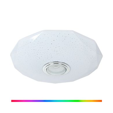 Plafond TRITON D.33cm 18W LED LED regulável, RGB e 3000-4000-6000K, APP e coluna de som Branco