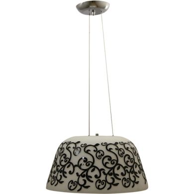 Pendant Light LURDES 1xE27 H.Reg.xD.37cm White/Black