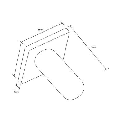 Tornillo M4x1 cabeza cuadrada 8x8mm H.9mm latón