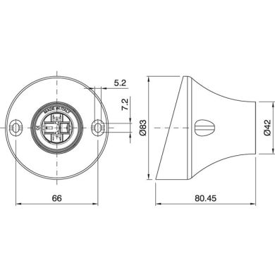 White E27 spot light with inclined base assembled with one-piece lampholder, in thermoplastic resin