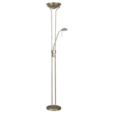 Lámpara de Pie RAGNAR 30+5W LED 4000K 2700+450lm A.180xD.25cm cuero