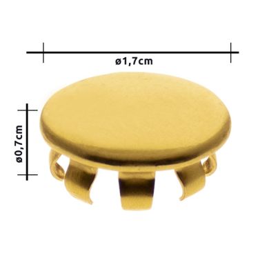 Spring button for articulated arm top H.0,7xD.1,7cm, in raw brass