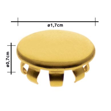 Botão de mola para topo de braço articulado Alt.0,7xD.1,7cm, em latão bruto