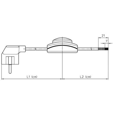 Extensão eléctrica 4,0m fio 3x0,75mm² dourado, ficha Schuko 2P+T e interruptor de pé dourados