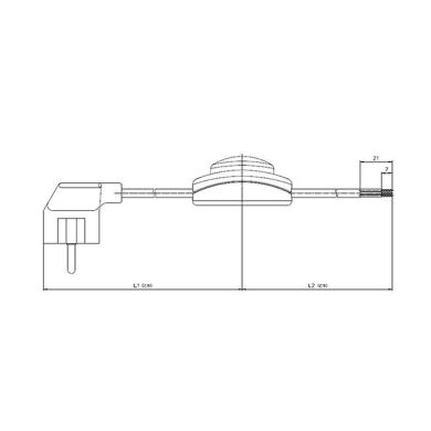 Extensão eléctrica 4,0m fio 3x0,75mm², ficha Schuko 2P+T e interruptor de pé transparentes