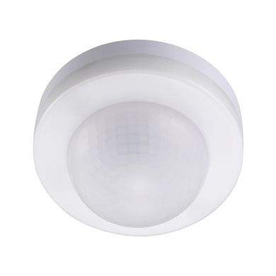 Sensor de movimiento IR blanco IP20, c/ángulo de cobertura 360º (1xdetector), en PC c/ protección UV