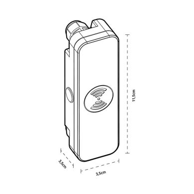 White microwave motion sensor IP65, detection angle 180º, in PC with UV protection