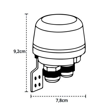 Sensor de luz fotoeléctrico (fotocélula) branco IP66, em PC com protecção UV