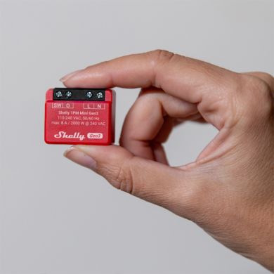 Shelly 1PM Mini Gen3 — Mini 1-channel relay (ON/OFF) 8A with Consumption Measurement