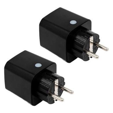 Shelly Plug M Gen3 Preto 2 unid. — Tomada Inteligente Wi-Fi 16A 2500W com Medição