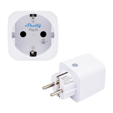 Shelly Plug M Gen3 White — 16A 2500W Wi-Fi Smart Plug with Metering