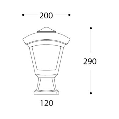 Pillar ROBY 1xE27 IP55 L.20xW.20xH.29cm white resin