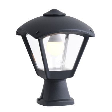 Farola DARIO 1xE27 IP55 L.24xAn.24xAl.35cm resina negra