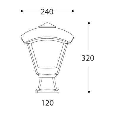 Farola DARIO 1xE27 IP55 L.24xAn.24xAl.35cm resina negra