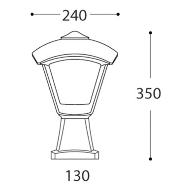Farola DARIO 1xE27 IP55 L.24xAn.24xAl.35cm resina blanca