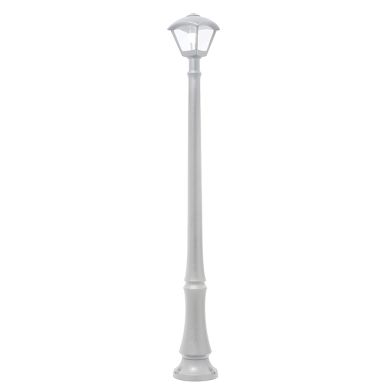 Farola DARIO 1xE27 8,5W con pulsador CCT (3colores) IP55 L.24xAn.24xAl.195cm resina blanca