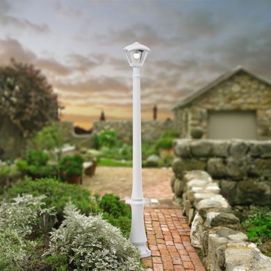 Pillar DARIO 1xE27 8,5W CCT (3colors) switch IP55 L.24xW.24xH.195cm white resin