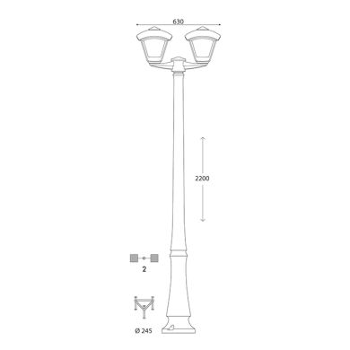 Pillar DARIO 2xE27 8,5W CCT (3colors) switch IP55 L.63xW.24xH.220cm white resin