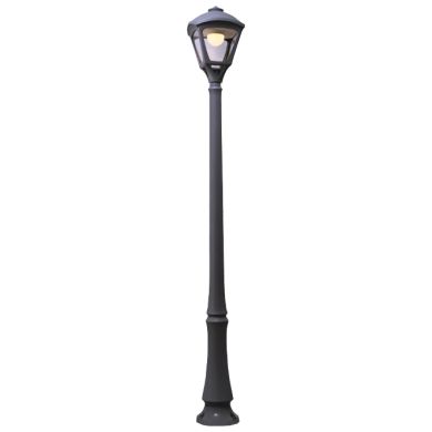 Farola SERGIO 1xE27 30W con pulsador CCT (3colores) IP55 L.33xAn.33xAl.237cm resina negra