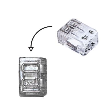 Transparent compact connector for cable 2 poles 0,2-2,5mm2 450V 24A (box 100pcs)