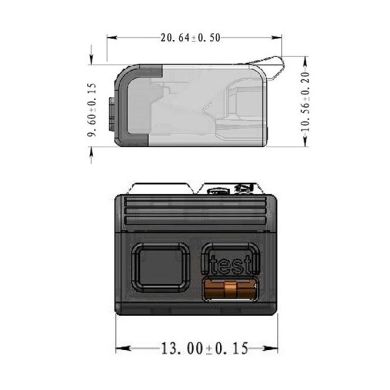 Ligador com patilha 2 polos 0,2-4mm2 450V 32A em policarbonato transparente(cx 100pcs)