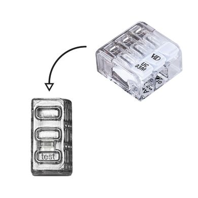 Transparent compact connector for cable 3 poles 0,2-2,5mm2 450V 24A (box 100pcs)