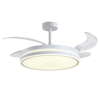 Ceiling fan DC RODAS white, 4 retractable blades, 72W LED 3000|4000|6000K, H.30/40xD.108/50cm