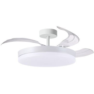 Ceiling fan DC APOLO white, 3 retractable blades, 72W LED 3000|4000|6000K, H.30/35xD.108/50cm