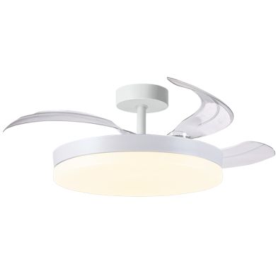 Ceiling fan DC APOLO white, 3 retractable blades, 72W LED 3000|4000|6000K, H.30/35xD.108/50cm