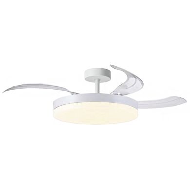 Ceiling fan DC APOLO white, 3 retractable blades, 72W LED 3000|4000|6000K, H.30/35xD.108/50cm