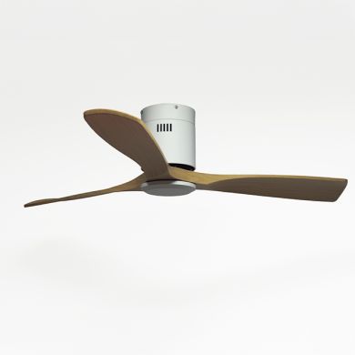 Ceiling fan DC CÉFIRO OFF white/beech wood, 3 blades, H.18xD.130cm