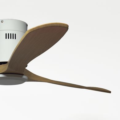 Ceiling fan DC CÉFIRO OFF white/beech wood, 3 blades, H.18xD.130cm