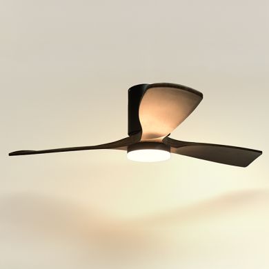 Ceiling fan DC CÉFIRO ON black/oak, 3 blades, 40W LED 3000|4000|6500K, H.18xD.130cm
