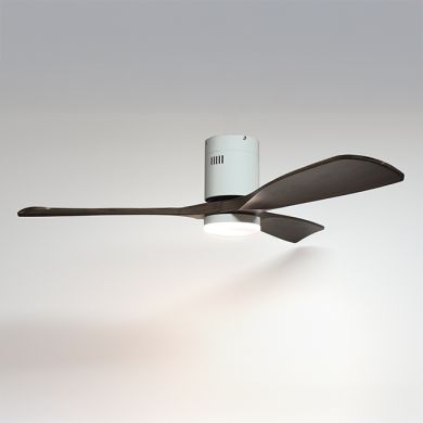 Ceiling fan DC CÉFIRO ON white/oak, 3 blades, 40W LED 3000|4000|6500K, H.18xD.130cm