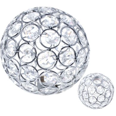 Chrome tulip KEGAN spherical, made of metal w/crystals D.10,5x10,5cm, for G9 (screw thread)