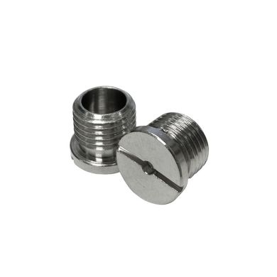 Pasacable 11,5x10mm en latón niquelado, M10x1mm, furo 2mm (para cabo)