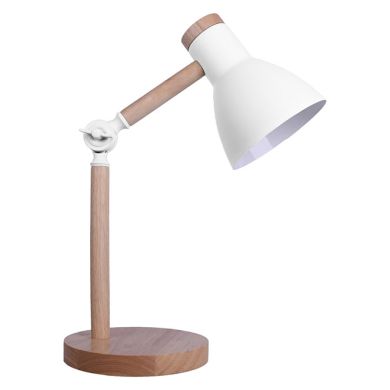 Table Lamp TEACHER 1xE27 H.47xD.15cm White/Wood