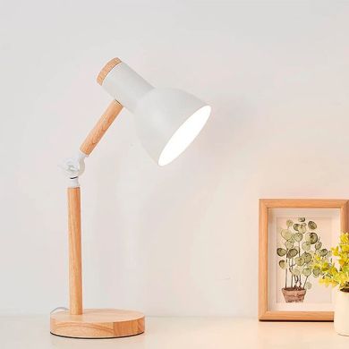 Table Lamp TEACHER 1xE27 H.47xD.15cm White/Wood