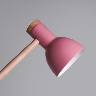 Table Lamp TEACHER 1xE27 H.47xD.15cm matte Pink/Wood