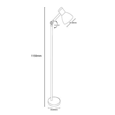 Candeeiro de pé TEACHER 1xE27 Alt.150cmxD.22cm Azul mate/Madeira