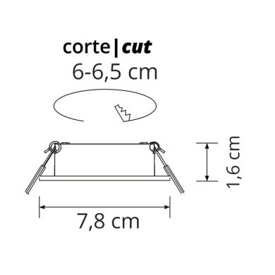 Aro de encastrar JUNO redondo fixo Alt.1,6xD.8cm Níquel