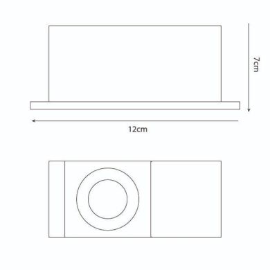 Downlight Empotrable PROMETHEUS 1xGU10 L.12xAn.9xAl.0,2cm Gris