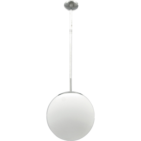 Suspensão GLOBAL 1xE27 Alt.Reg.xD.30cm Níquel/Branco