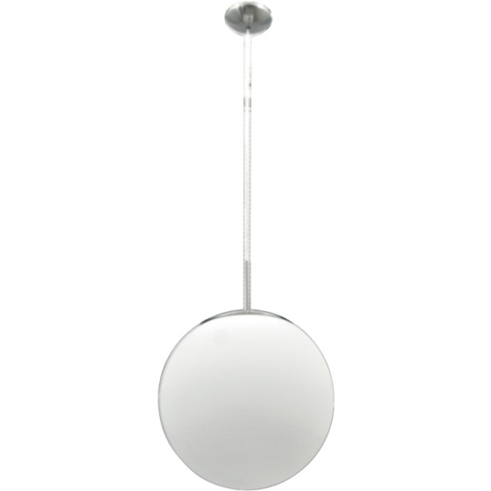 Pendant Light GLOBAL 1xE27 H.Reg.xD.35cm Satin Nickel/White