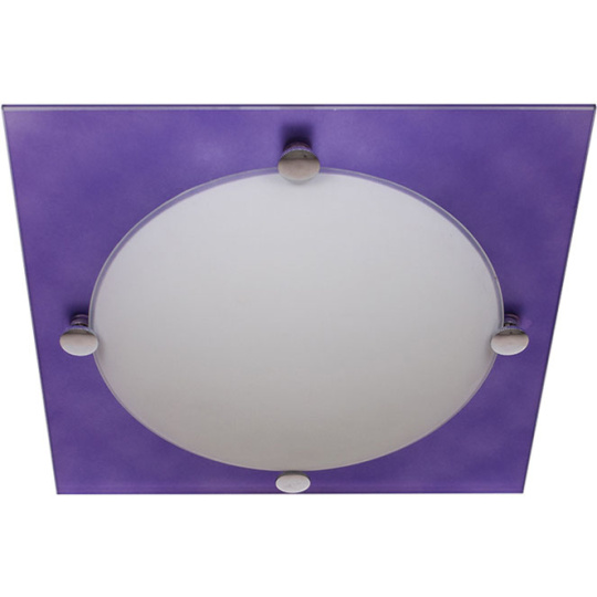 Plafond TAURO square small 1xE14 L.25xW.25xH.7cm Aubergine/White