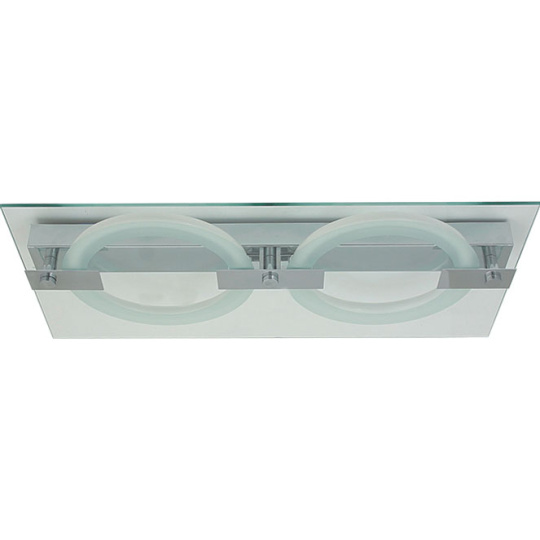 Plafón GEMA 2x2GX13 T5 circ. L.60xAn.30,5xAl.7,5cm cristal Cromo
