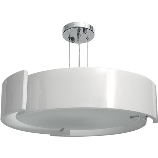 Suspensão OSLO 8xE27 Alt.Reg.xD.93cm Branco/Cromado