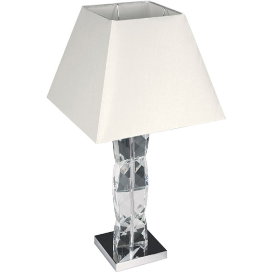 Candeeiro de mesa ABIGAIL 1xE27 C.33xL.33xAlt.65cm Transparente/Cromado