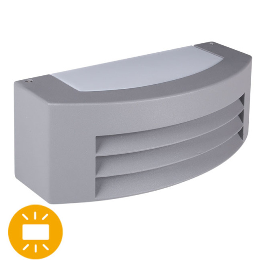 Aplique MISSISSIPI IP44 1xE27 L.29xAn.12,5xAl.10cm Aluminio + Policarbonato (PC) Gris